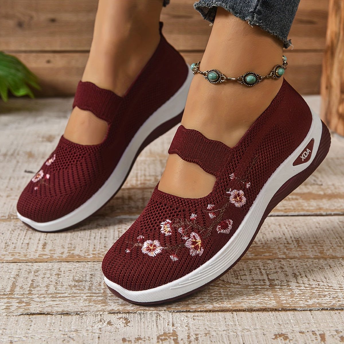 Nokuthabo | Rocker Sole Floral Slip-On Sneaker