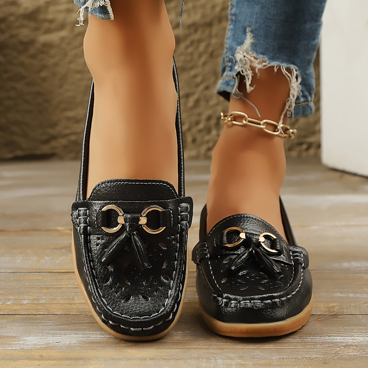 Nokuthula | Perforated Wedge Loafers