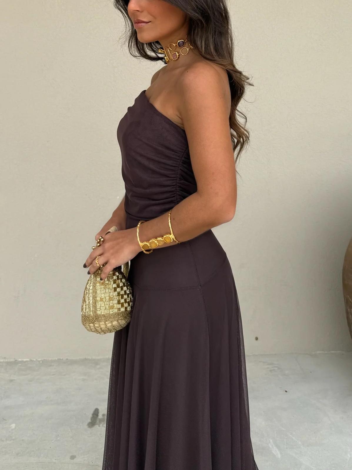 Lucienne | Delicate Mesh Silhouette Dress