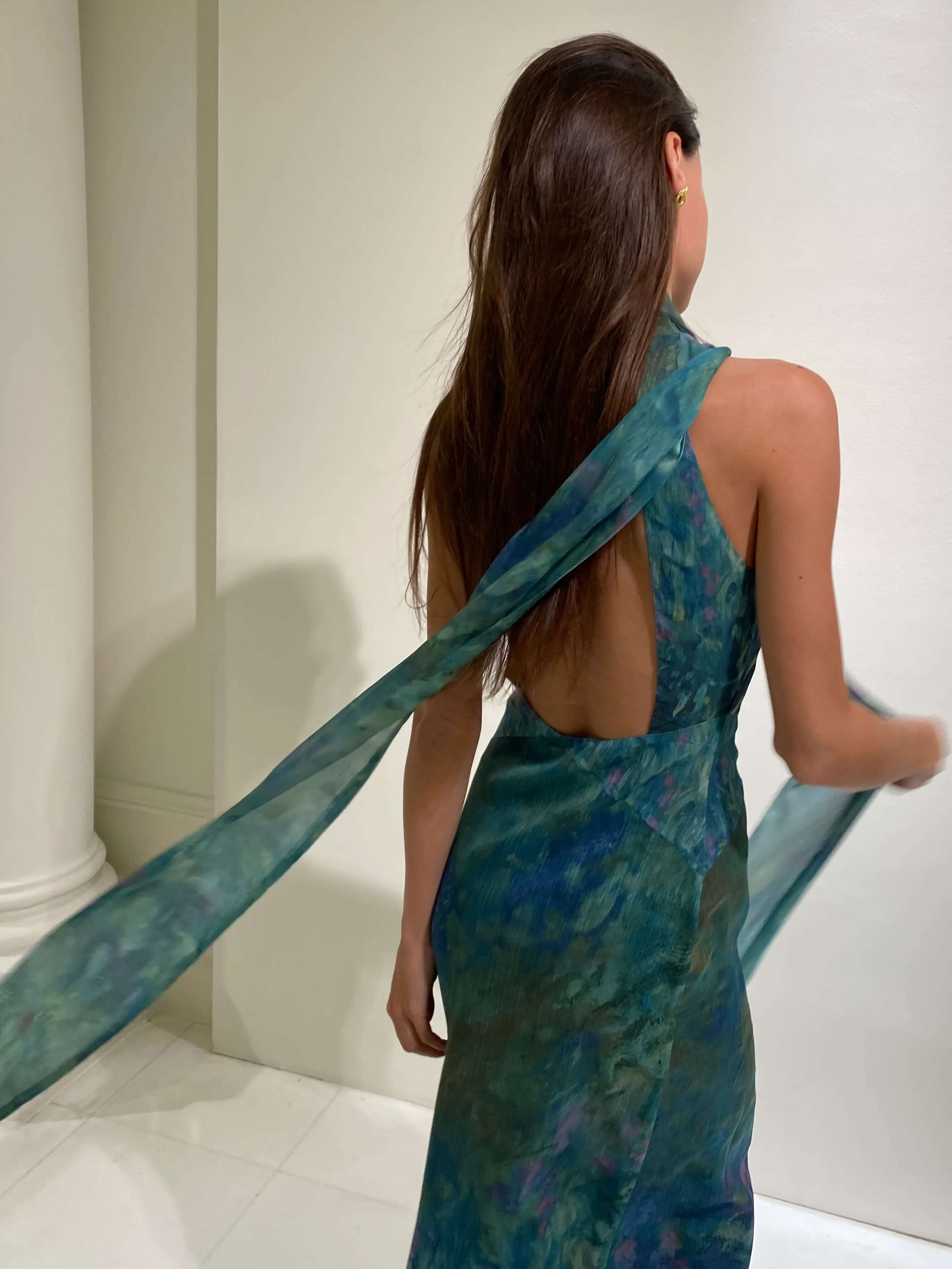 Noémie | Impressionist Print Maxi Dress