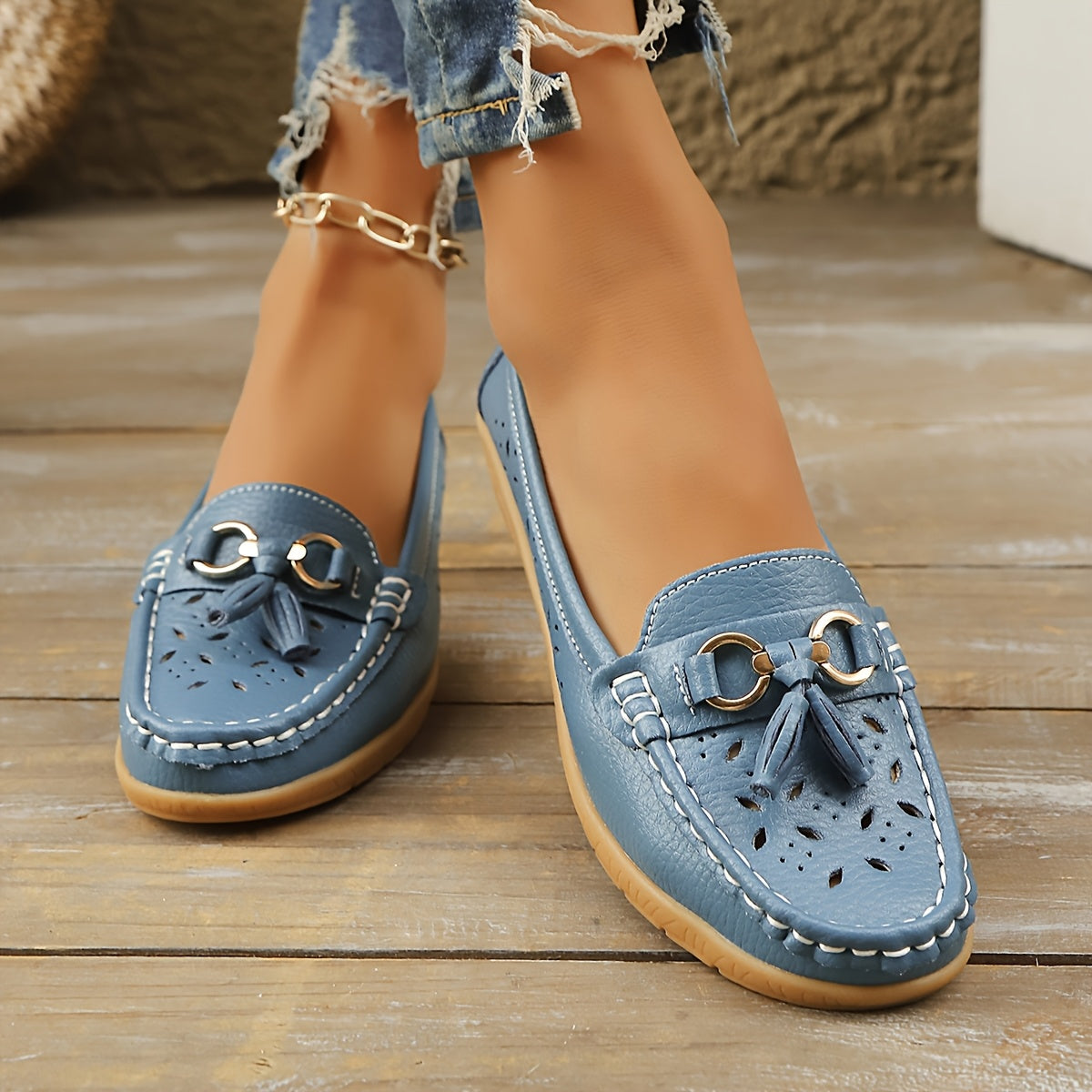 Nokuthula | Perforated Wedge Loafers