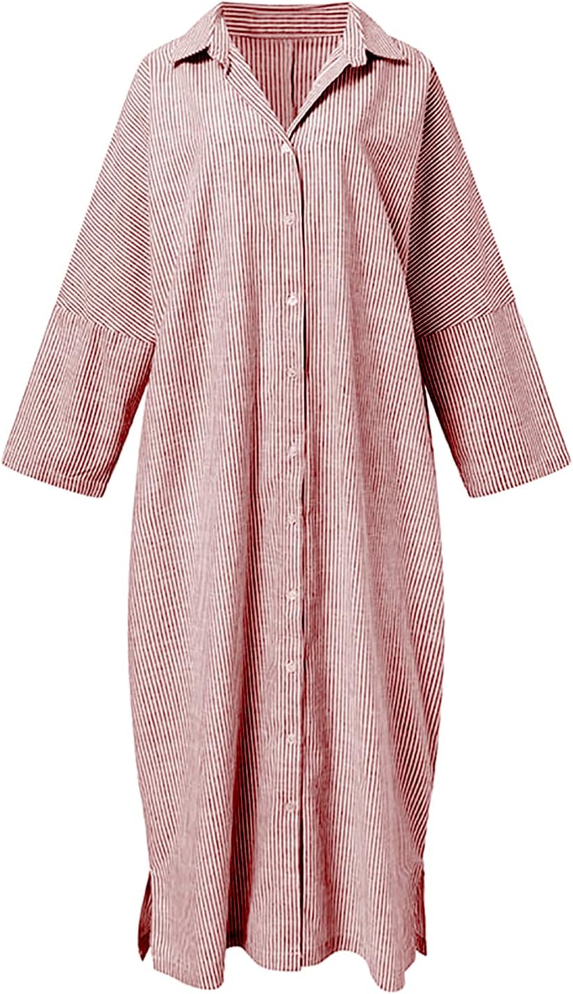 Isabelle | Striped Long Sleeve Shirt Dress
