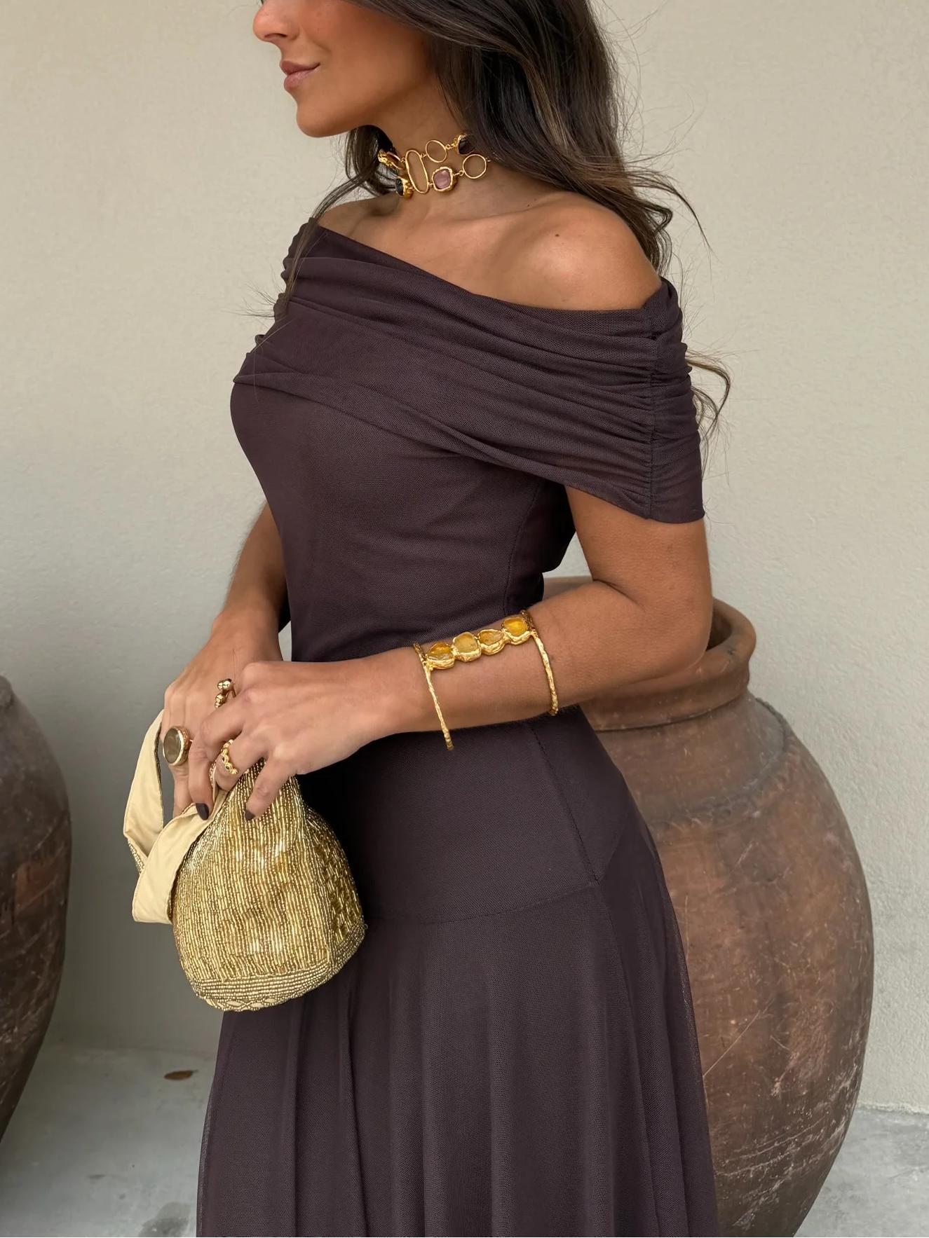 Lucienne | Delicate Mesh Silhouette Dress
