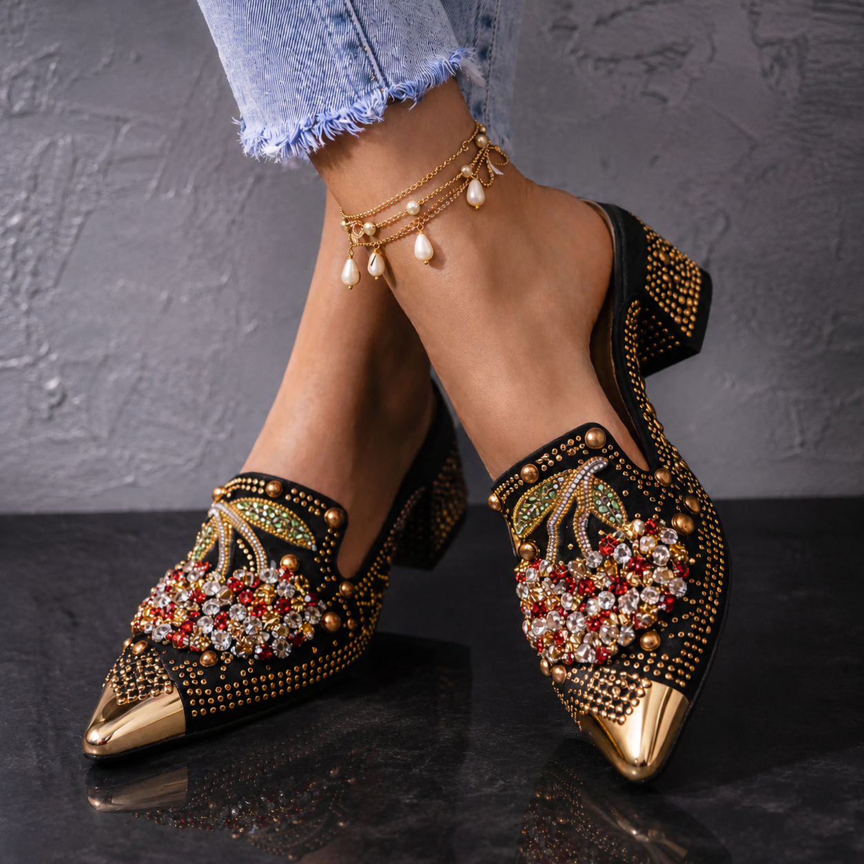 Lungelo | Crystal Cherry Statement Heels