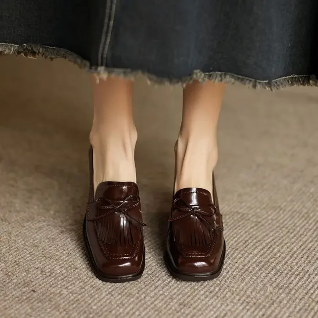 Florence | Tassel Block Heel Loafers