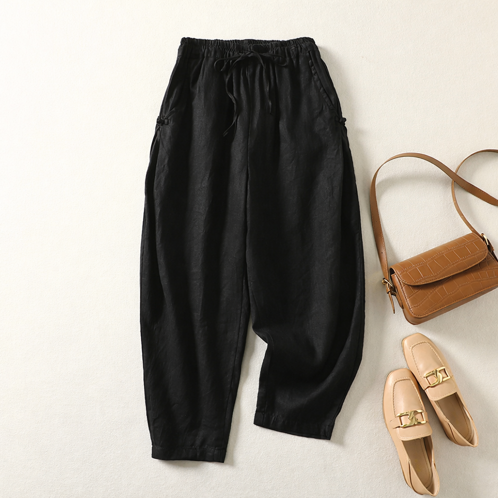 Khumo | Flowing Gossamer Linen Trousers