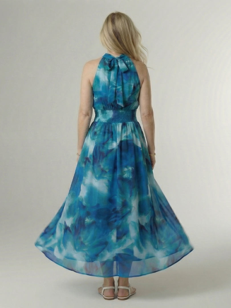 Céleste | Gathered Halter Midi Dress