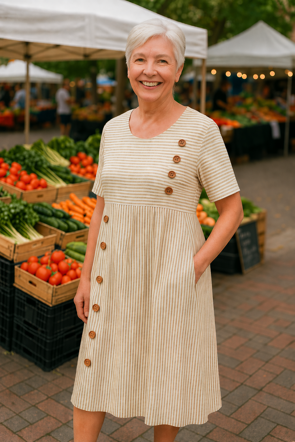 Ronel | Striped Midi Dress for Every Day