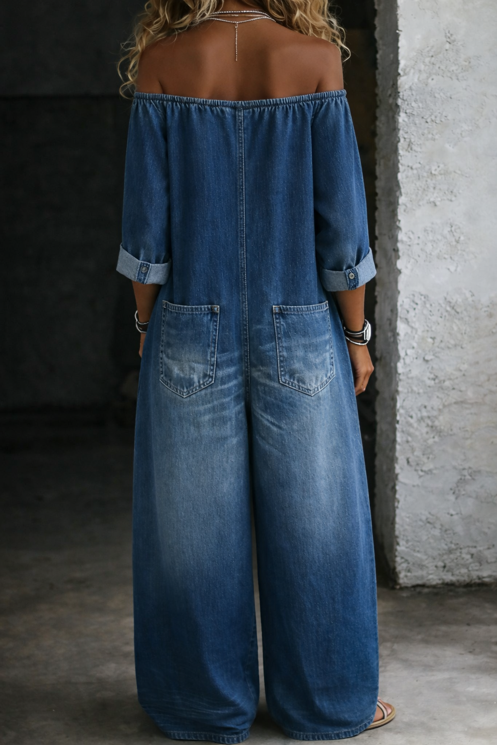 Valentina | Long Sleeve Denim Jumpsuit