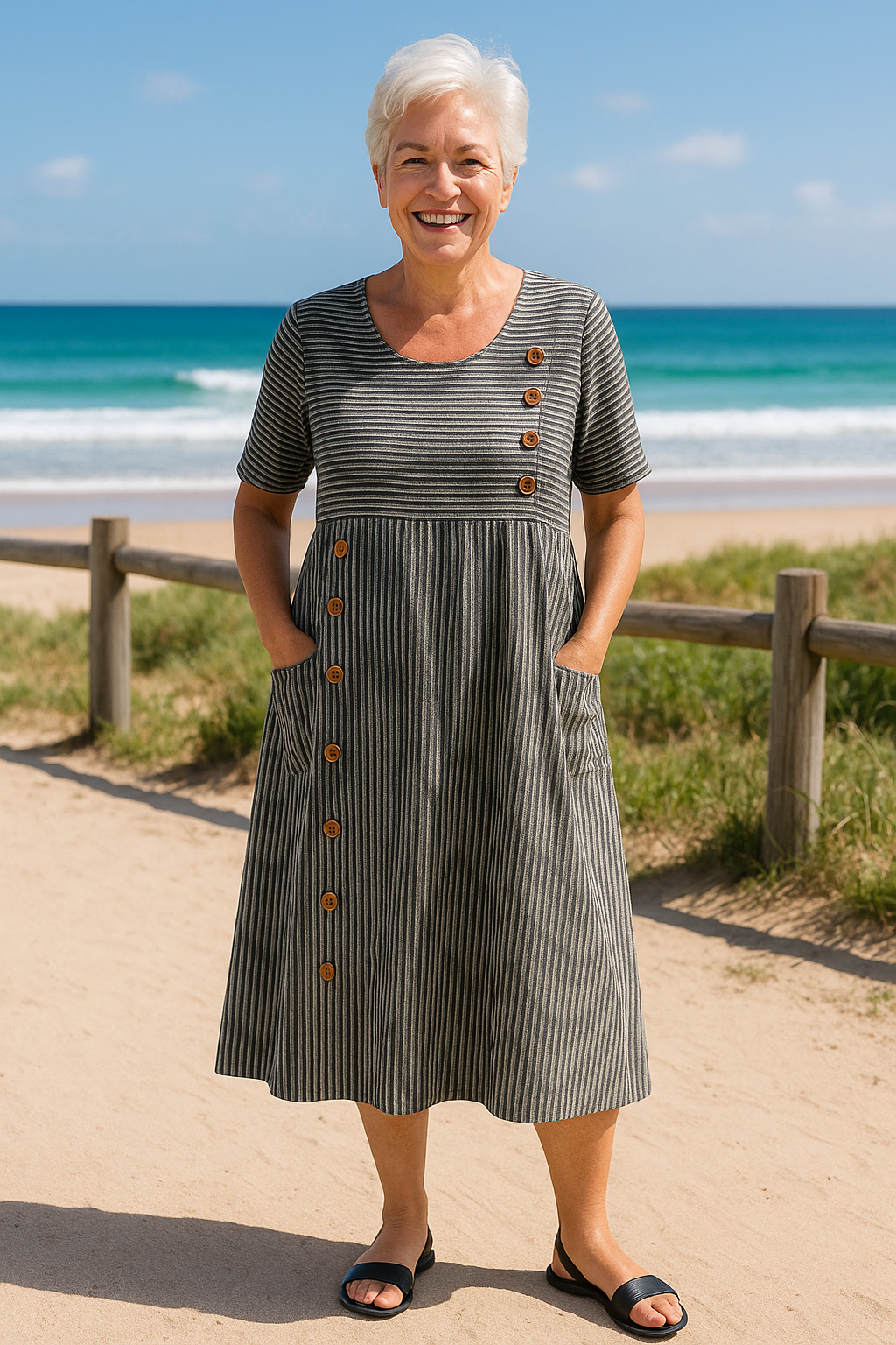 Ronel | Striped Midi Dress for Every Day