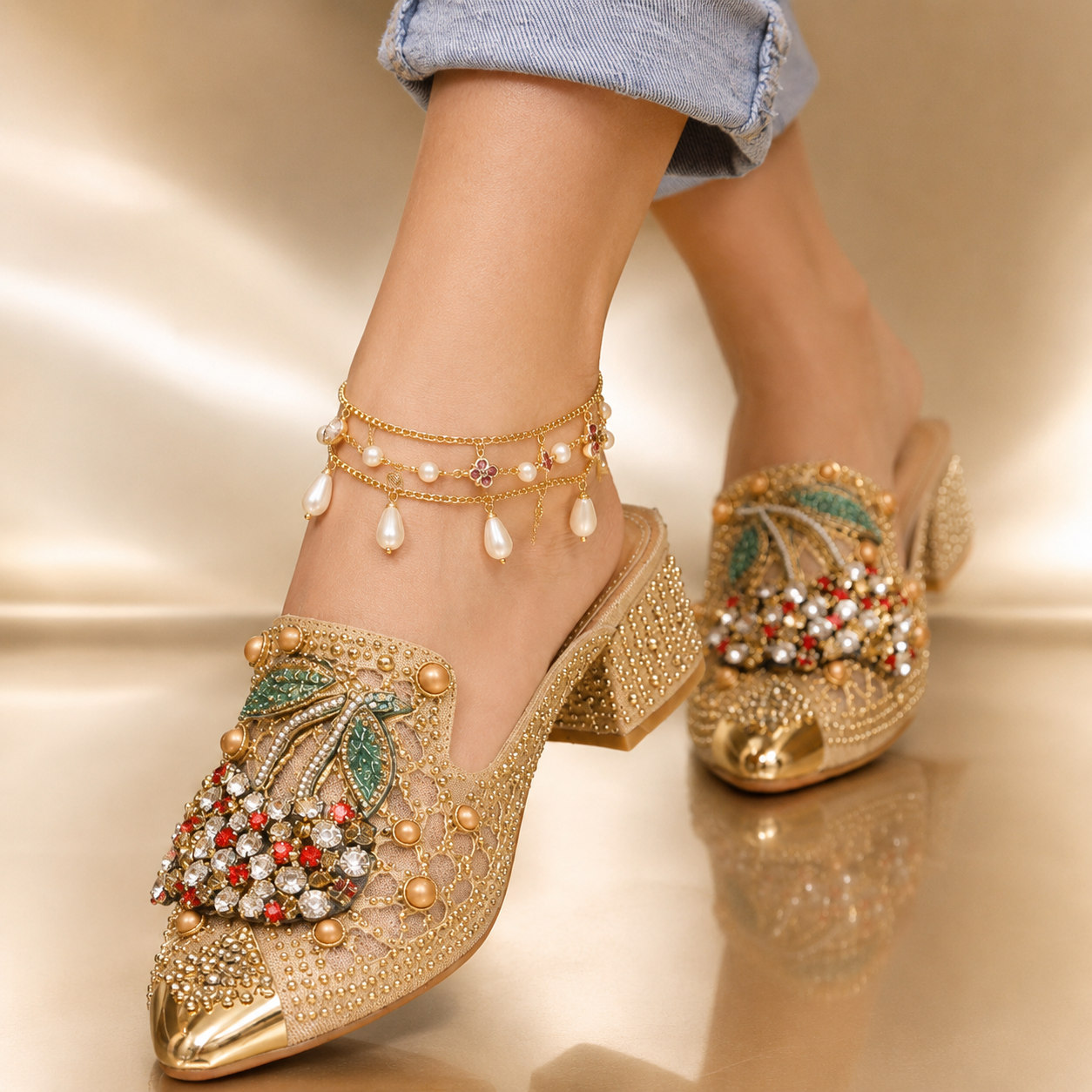 Lungelo | Crystal Cherry Statement Heels