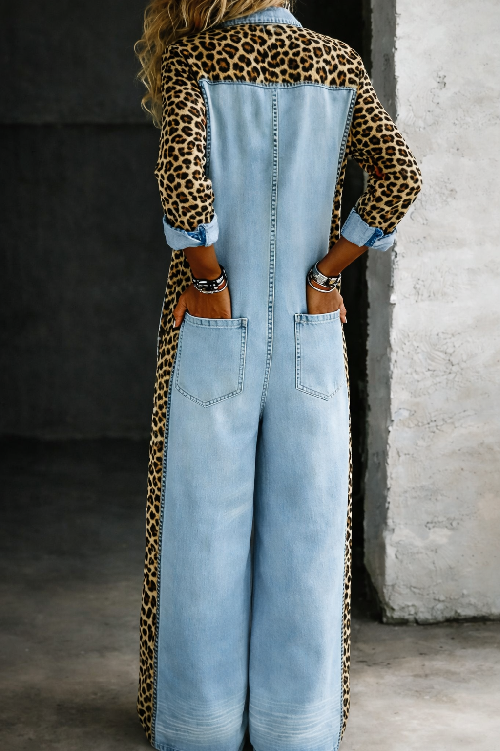 Elena | Button-Front Denim Jumpsuit
