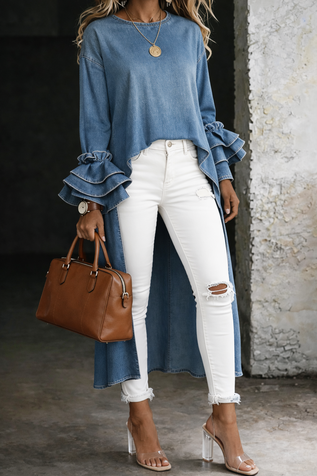 Clara | Casual Denim Shirt Top