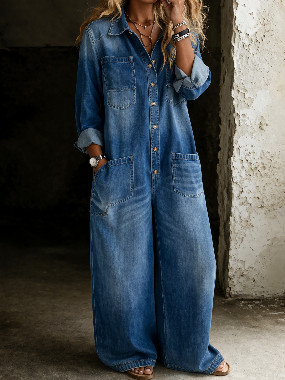 Margot | Soft Denim Jumpsuit