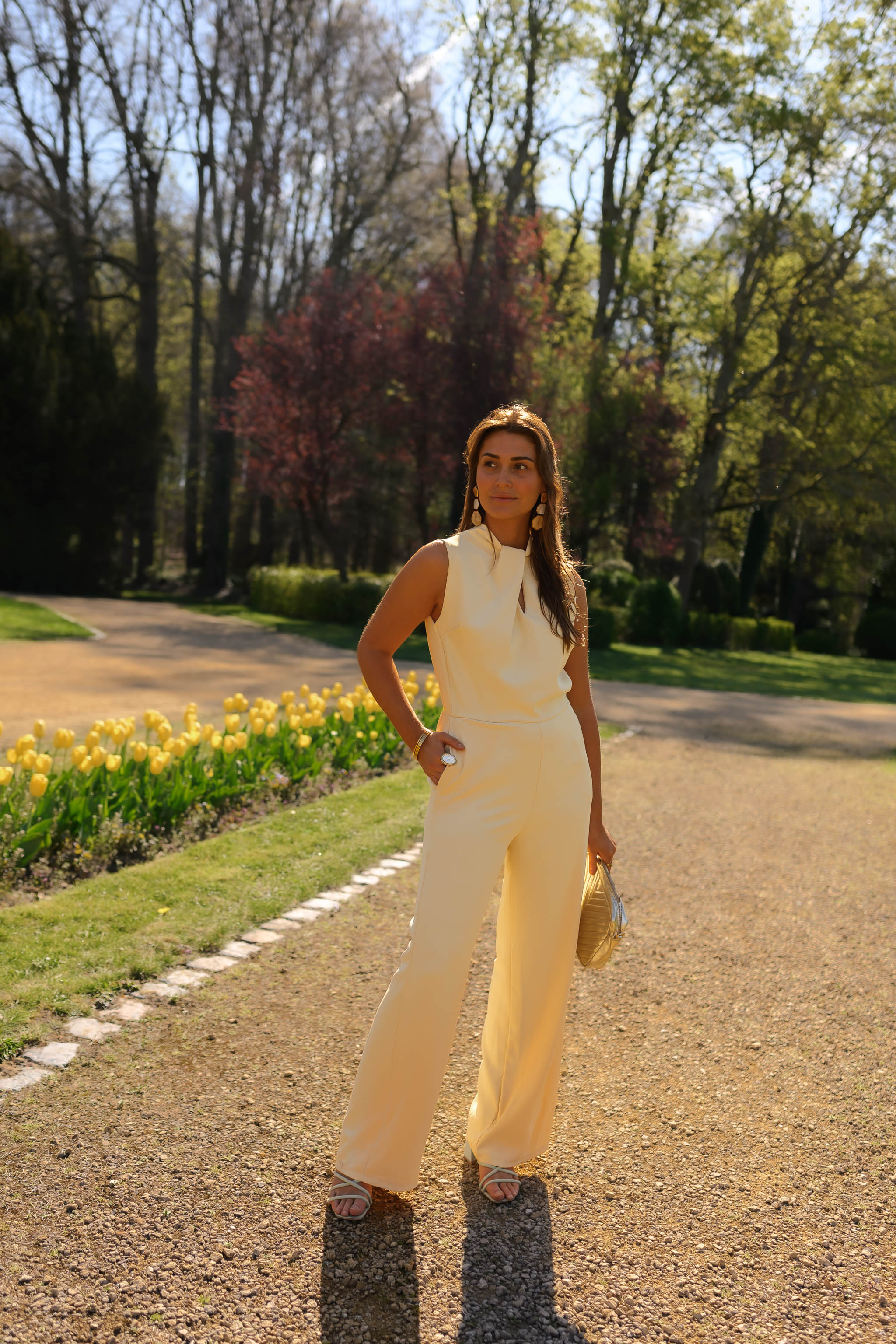 Tebatso | Yellow Open-Back Long Jumpsuit