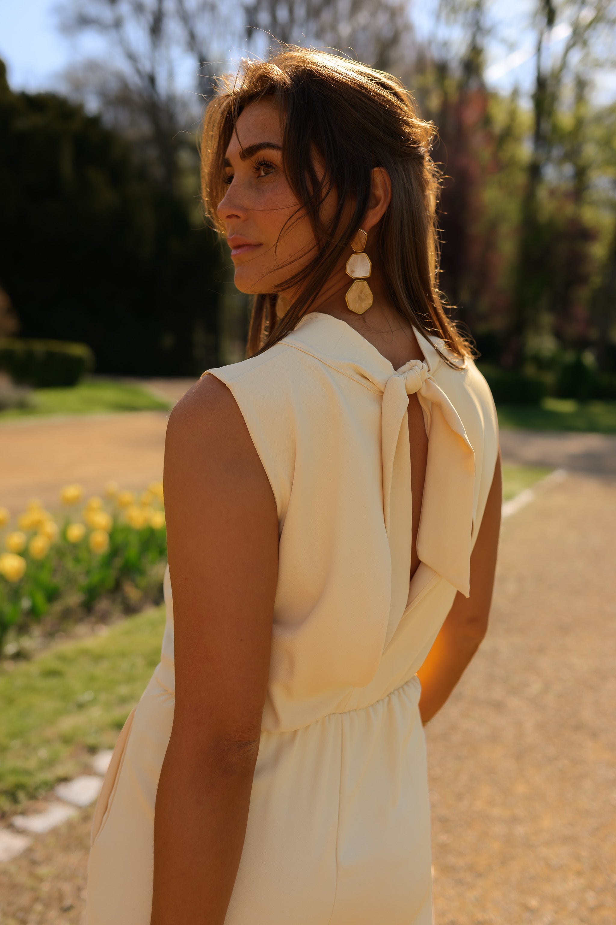 Tebatso | Yellow Open-Back Long Jumpsuit