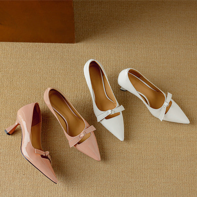 Brigitte | Bow-Detail Patent Leather Pumps