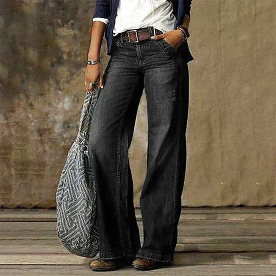 Saskia | Retro High-Rise Wide Leg Jeans