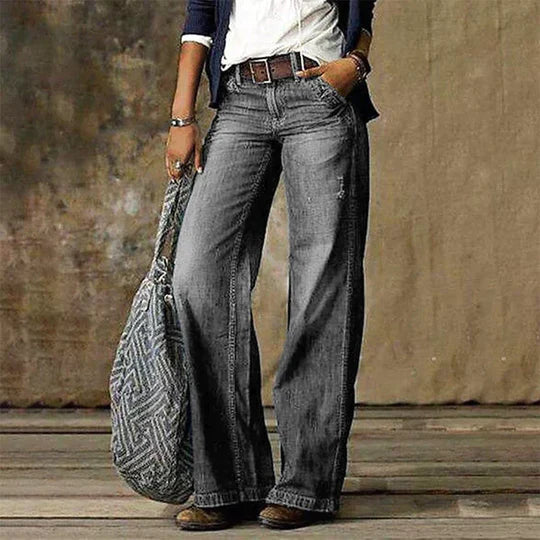 Saskia | Retro High-Rise Wide Leg Jeans