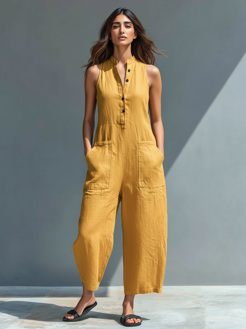 Malebogo | Sleeveless Linen Jumpsuit