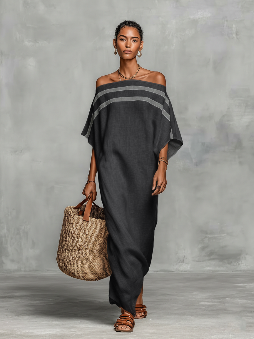 Nomava | Linen Maxi Dress Off-Shoulder