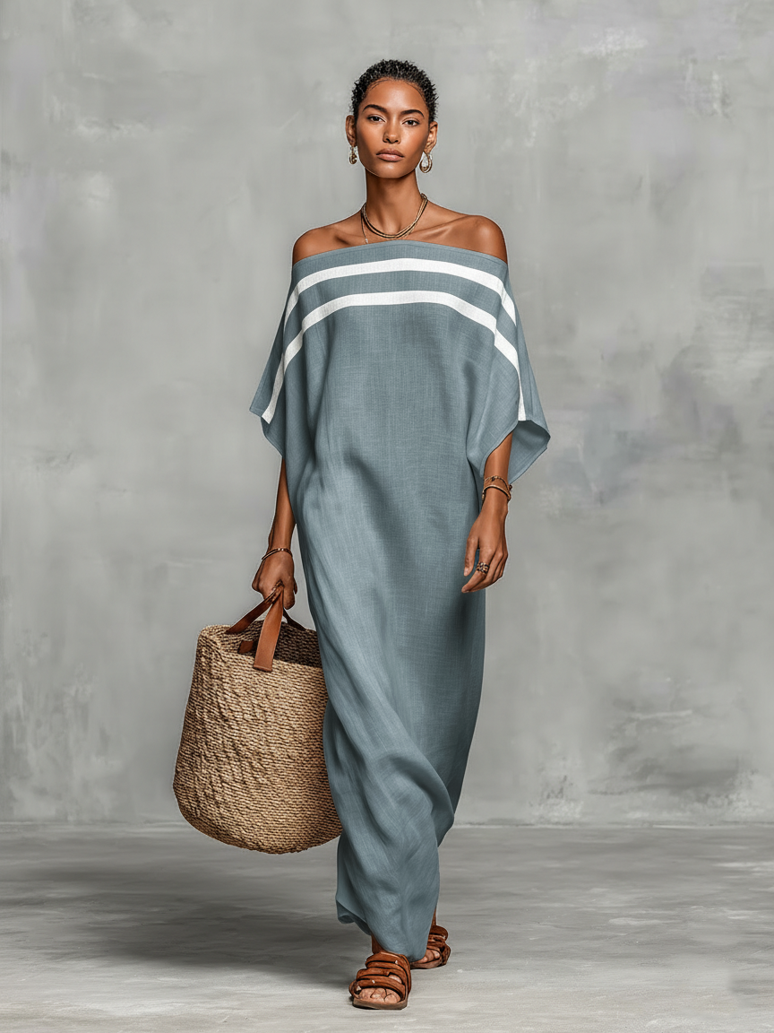 Nomava | Linen Maxi Dress Off-Shoulder
