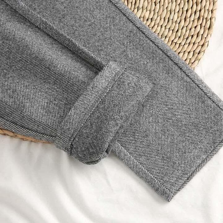 Claudia | Pleated Herringbone Pants