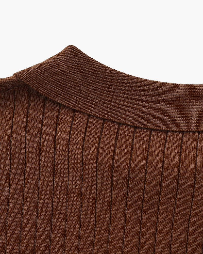 Marna | Ribbed Knit Polo