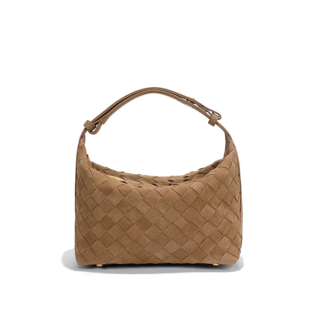 Elzabe | Matte Woven Structured Handbag