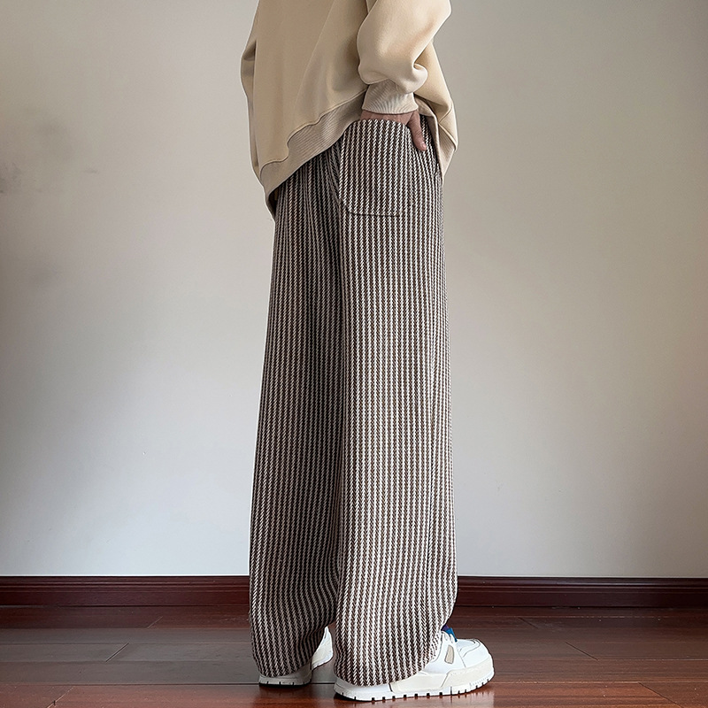 Renée | Herringbone Wide-Leg Sweatpants