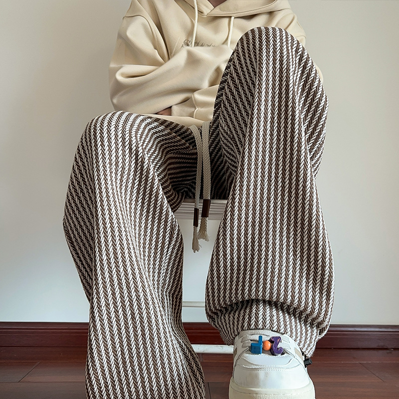 Renée | Herringbone Wide-Leg Sweatpants