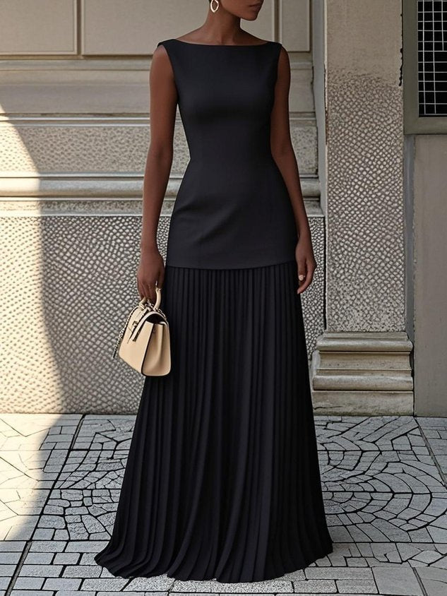 Isla | Refined Pleated Maxi Dress