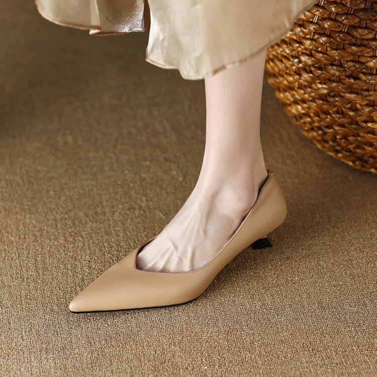 Sylvie | Pointed Toe Low Heel Pumps