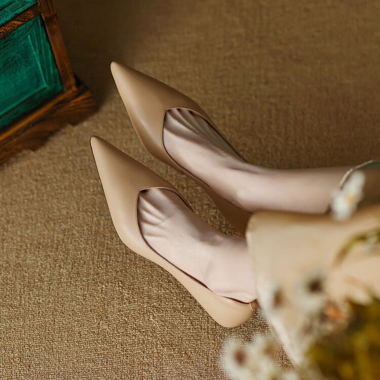 Delphine | Pointed Toe Low-Heel Pumps
