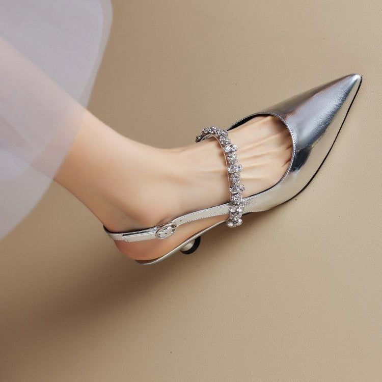 Gabrielle | Crystal Strap Slingback Pumps