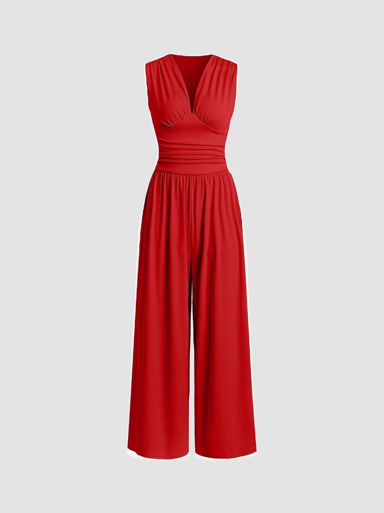 Ntombizethu | Sleeveless Wide-Leg Ribbed Jumpsuit