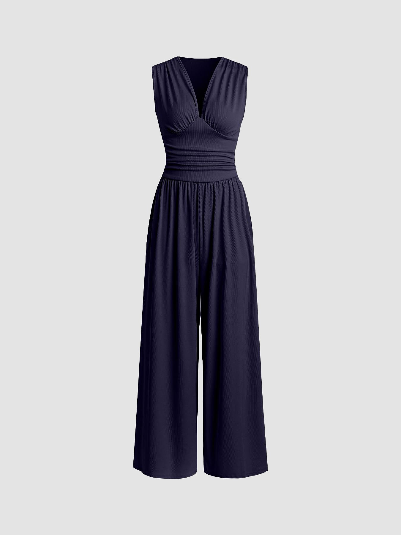 Ntombizethu | Sleeveless Wide-Leg Ribbed Jumpsuit