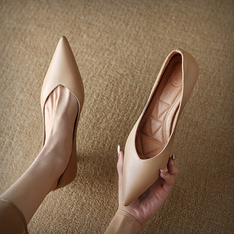 Delphine | Pointed Toe Low-Heel Pumps