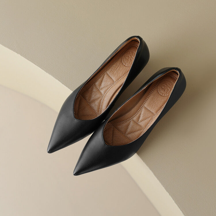 Delphine | Pointed Toe Low-Heel Pumps