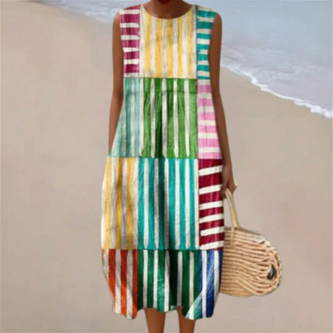 Sofia | Multicolour Patchwork Summer Dress