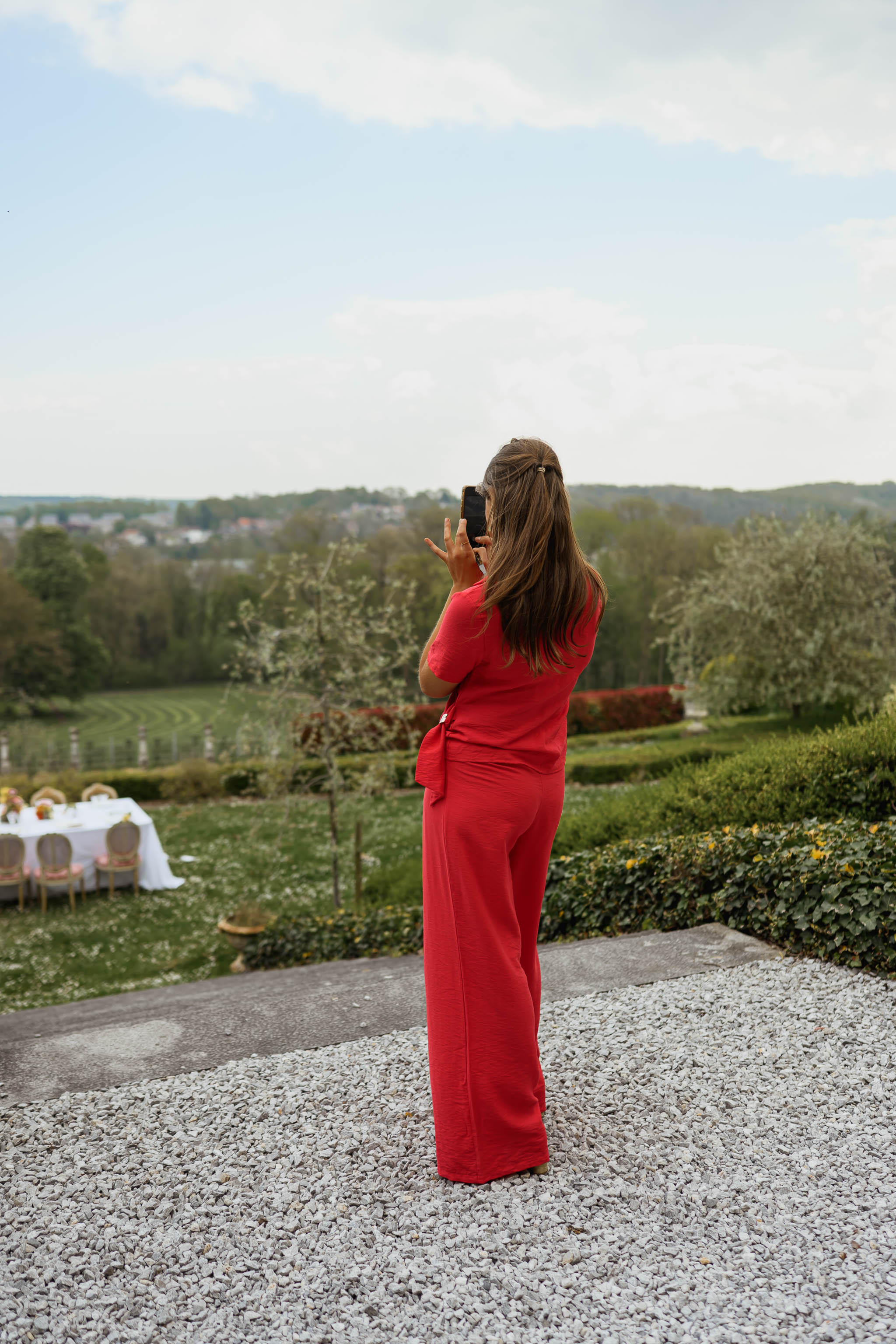 Nomathamsanqa | Fluid Red Wide-Leg Trousers