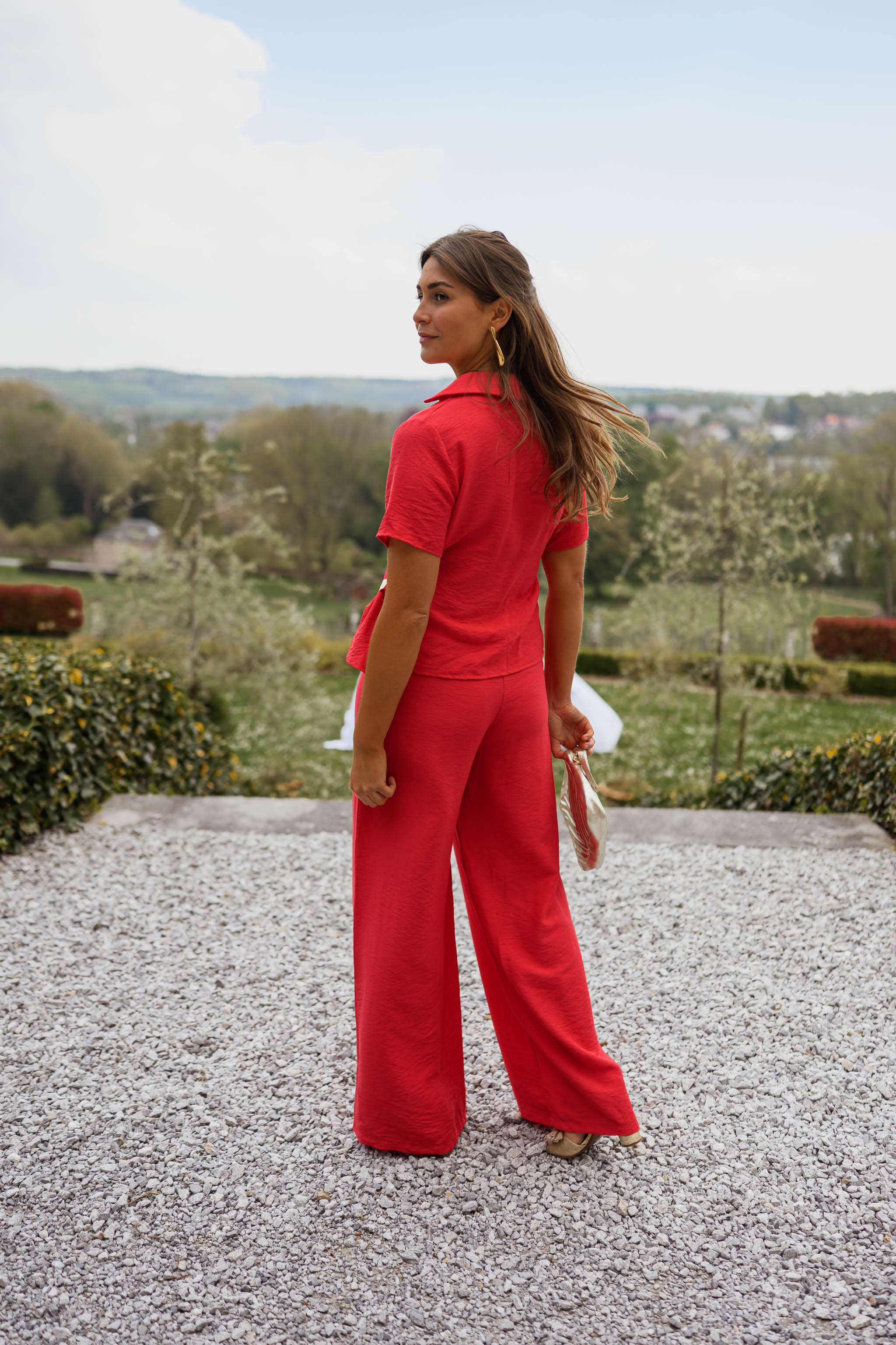 Nomathamsanqa | Fluid Red Wide-Leg Trousers