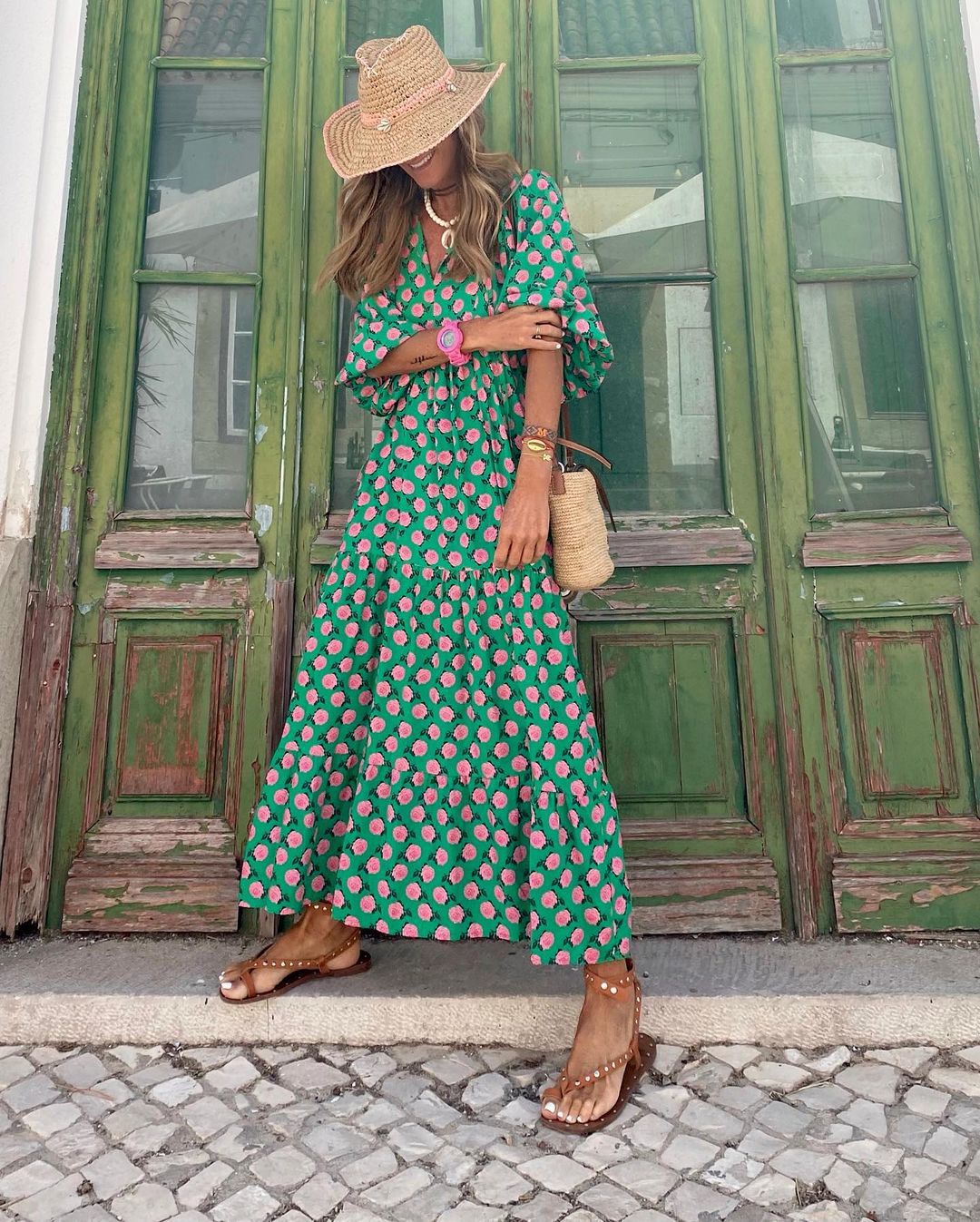 Léa | Bohemian V-Neck Maxi Dress