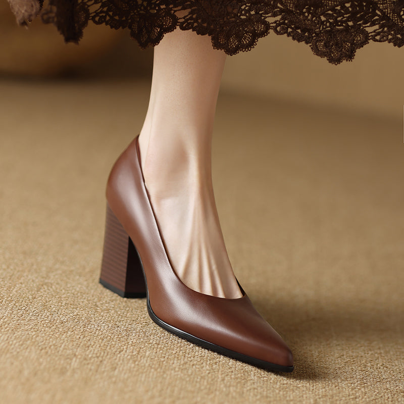 Séraphine | Pointed Block-Heel Pumps