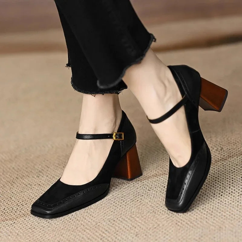 Béatrice | Brogue Block Heel Pumps