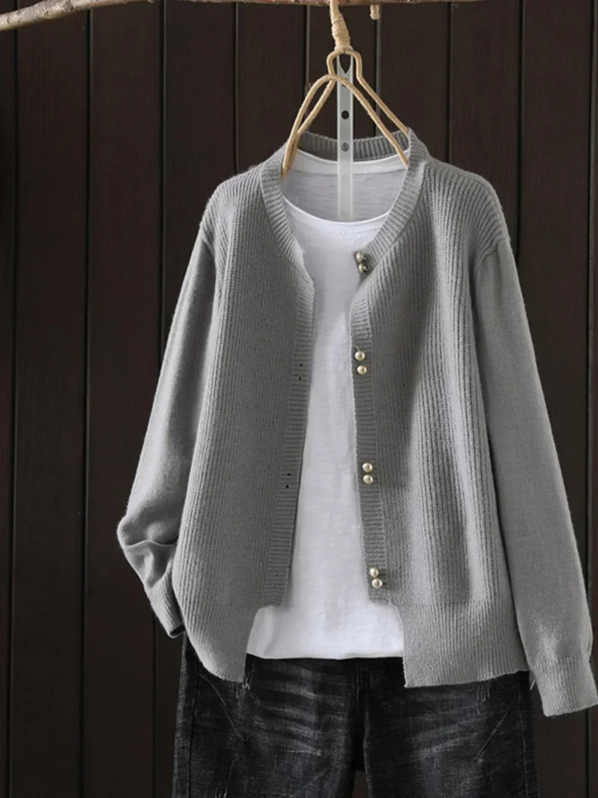 Florence | Pearl-Button Knit Cardigan