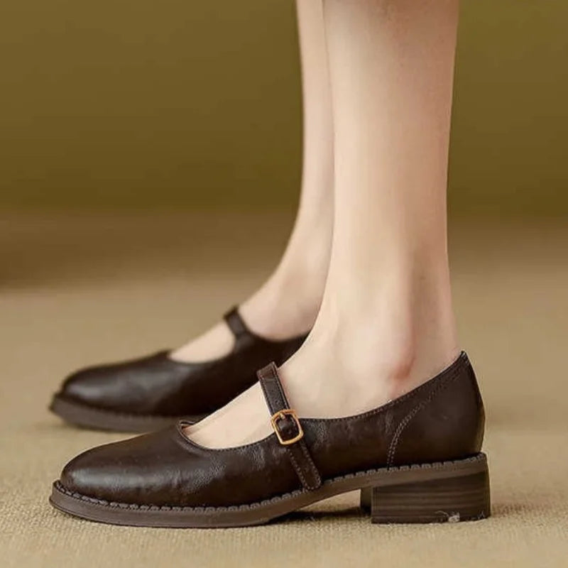 Isabelle | Leather Mary Jane Flats