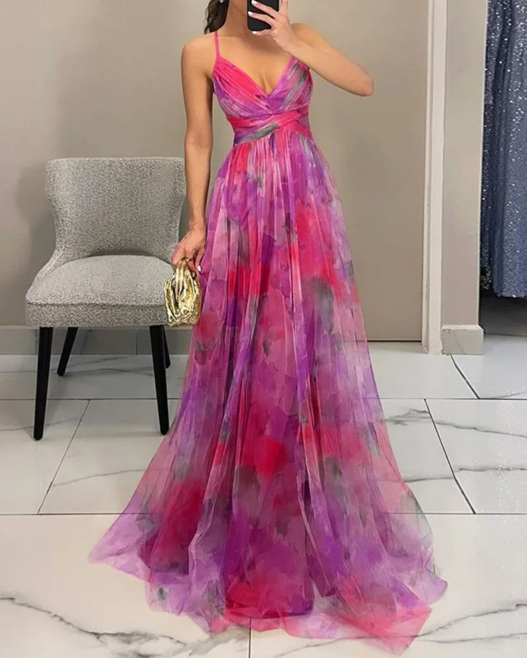 Aurora | Watercolor Floral Maxi Dress