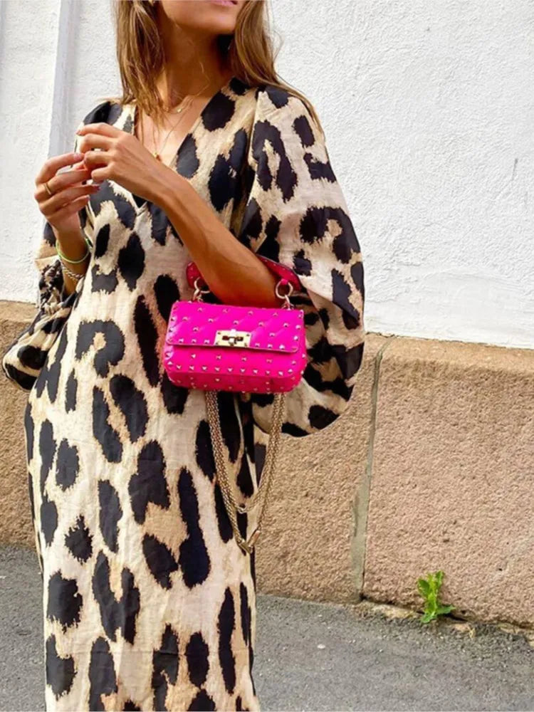 Ayla | Leopard Print Midi Dress