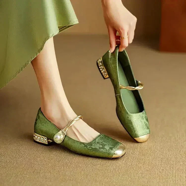 Océane | Embellished Block Heel Mary Janes
